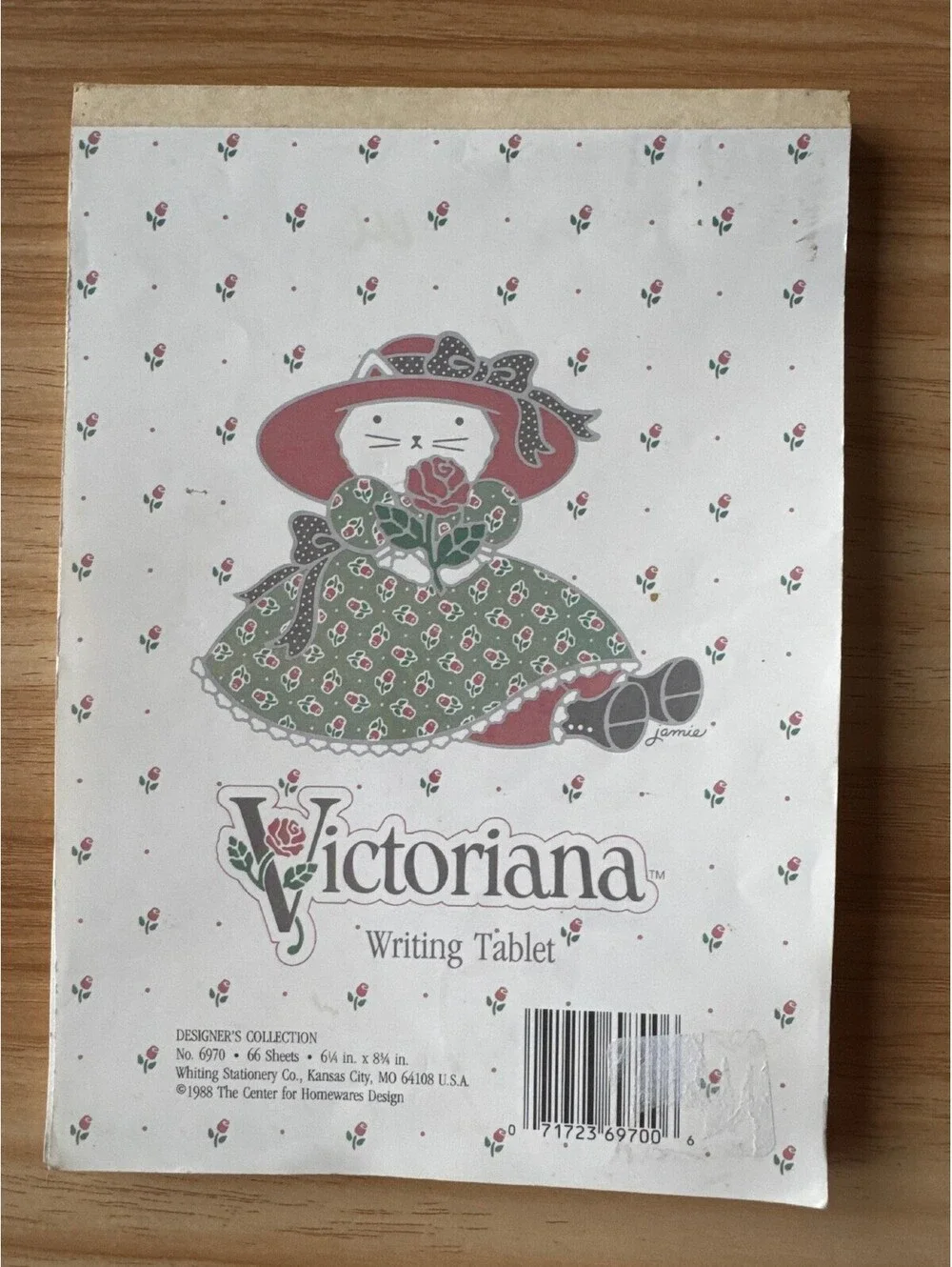 Vintage Whiting Victoriana Writing Tablet 1988 Cat Cottagecore NOS
